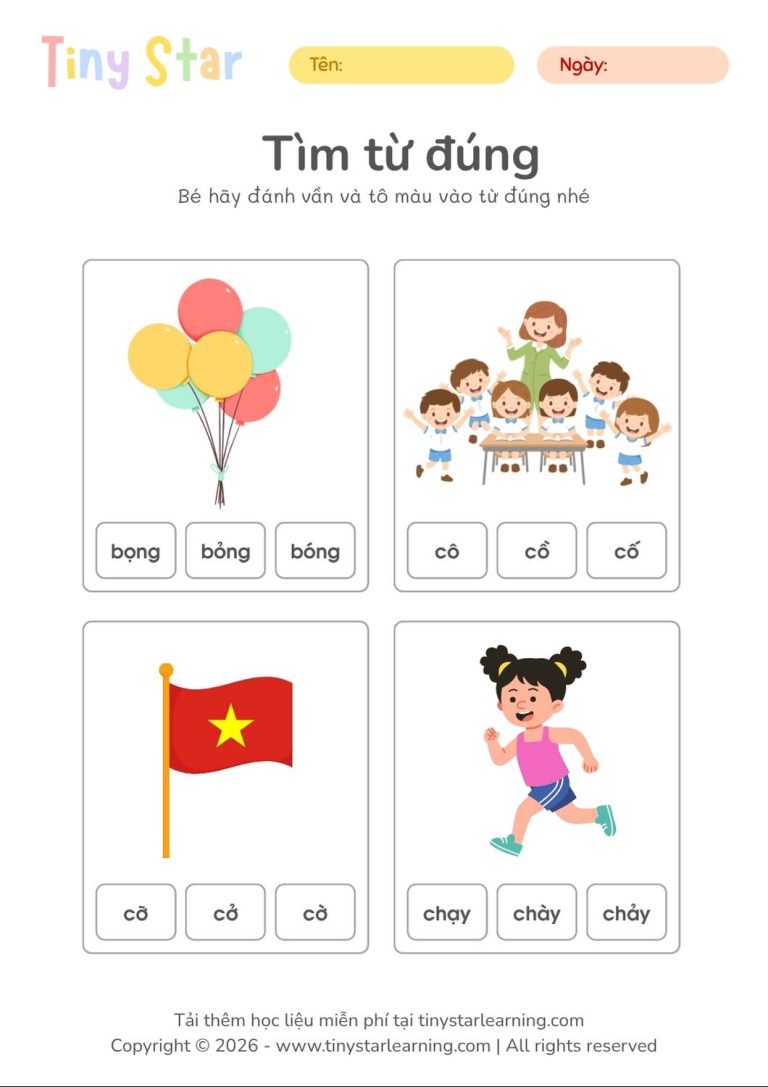 học liệu tiền tiểu học cho bé mầm non, tải file miễn phí