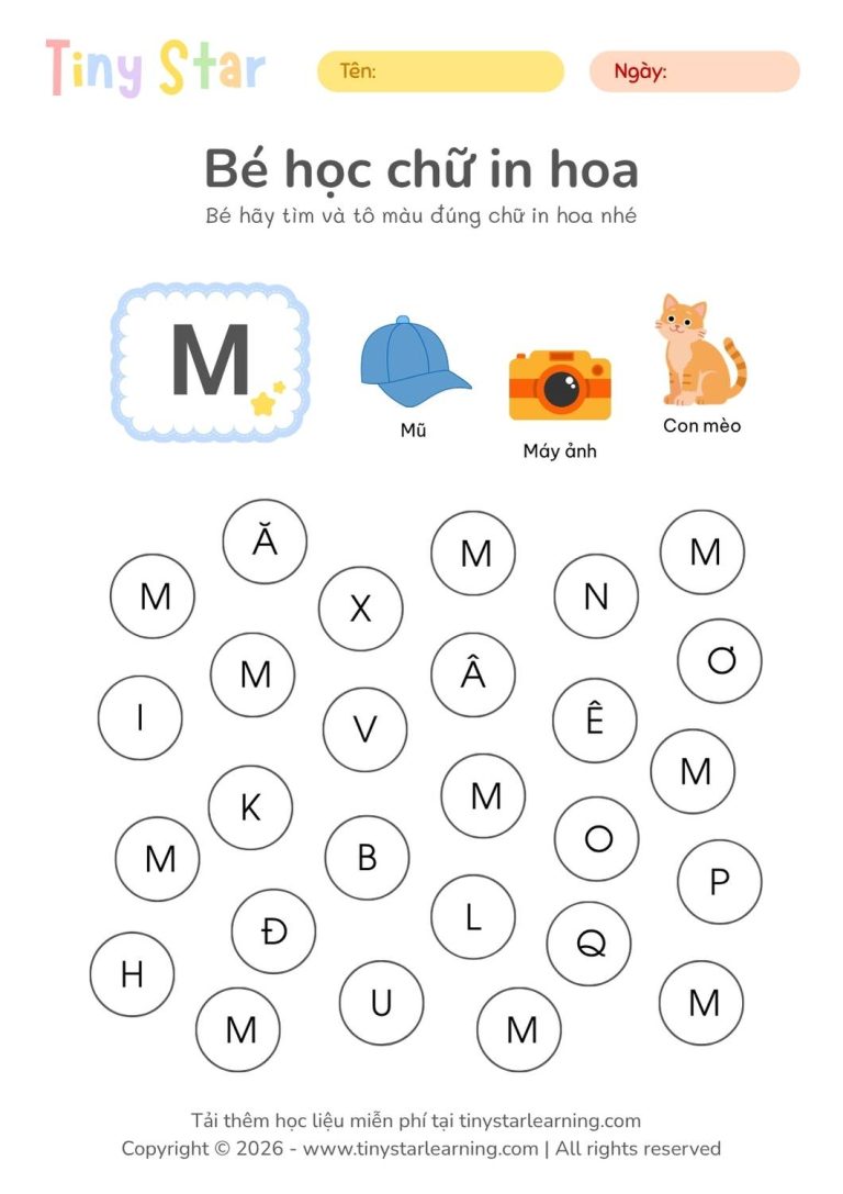 học liệu tiếng việt tiền tiểu học cho bé mầm non, tải file miễn phí