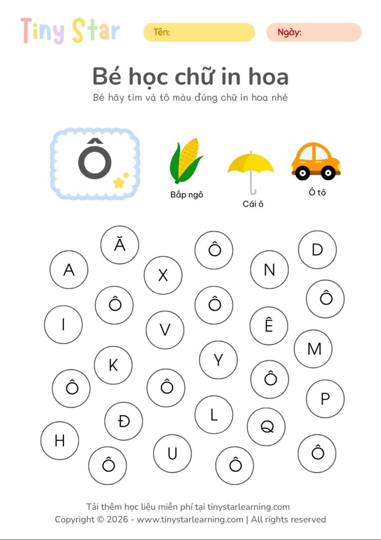 học liệu tiếng việt tiền tiểu học cho bé mầm non, tải file miễn phí