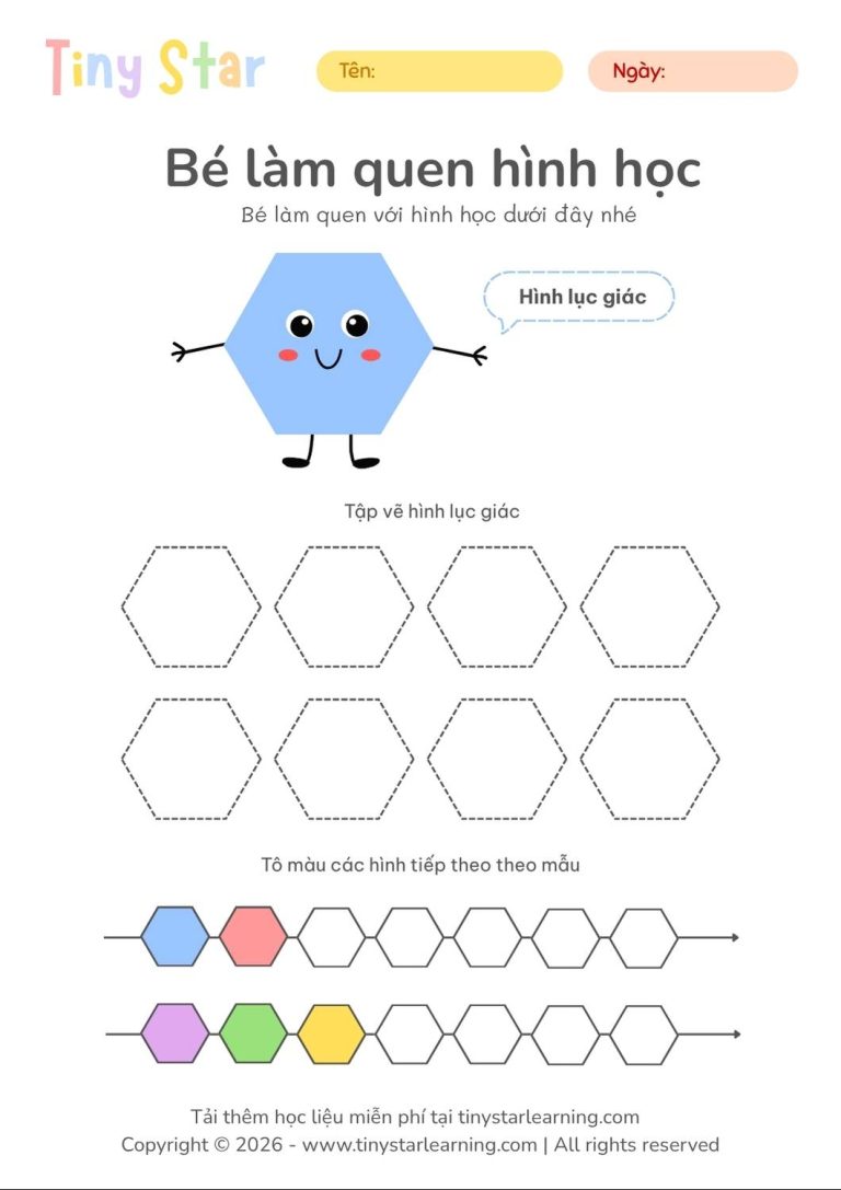 Học liệu toán tiền tiểu học cho bé mầm non, tải file miễn phí