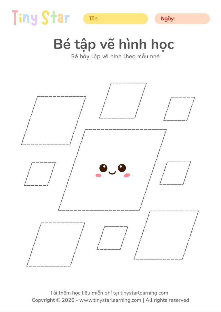 Học liệu toán tiền tiểu học cho bé mầm non, tải file miễn phí