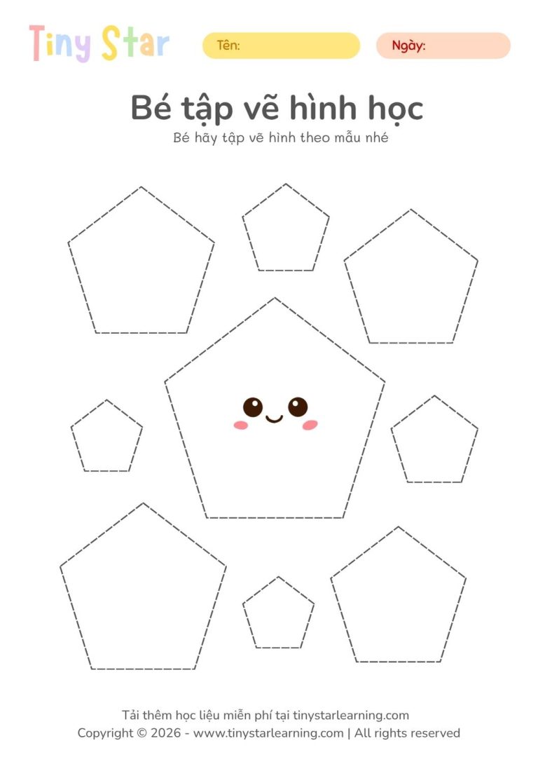 Học liệu toán tiền tiểu học cho bé mầm non, tải file miễn phí