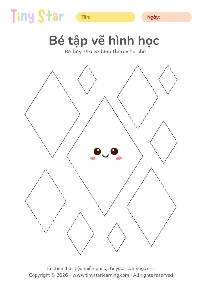 Học liệu toán tiền tiểu học cho bé mầm non, tải file miễn phí