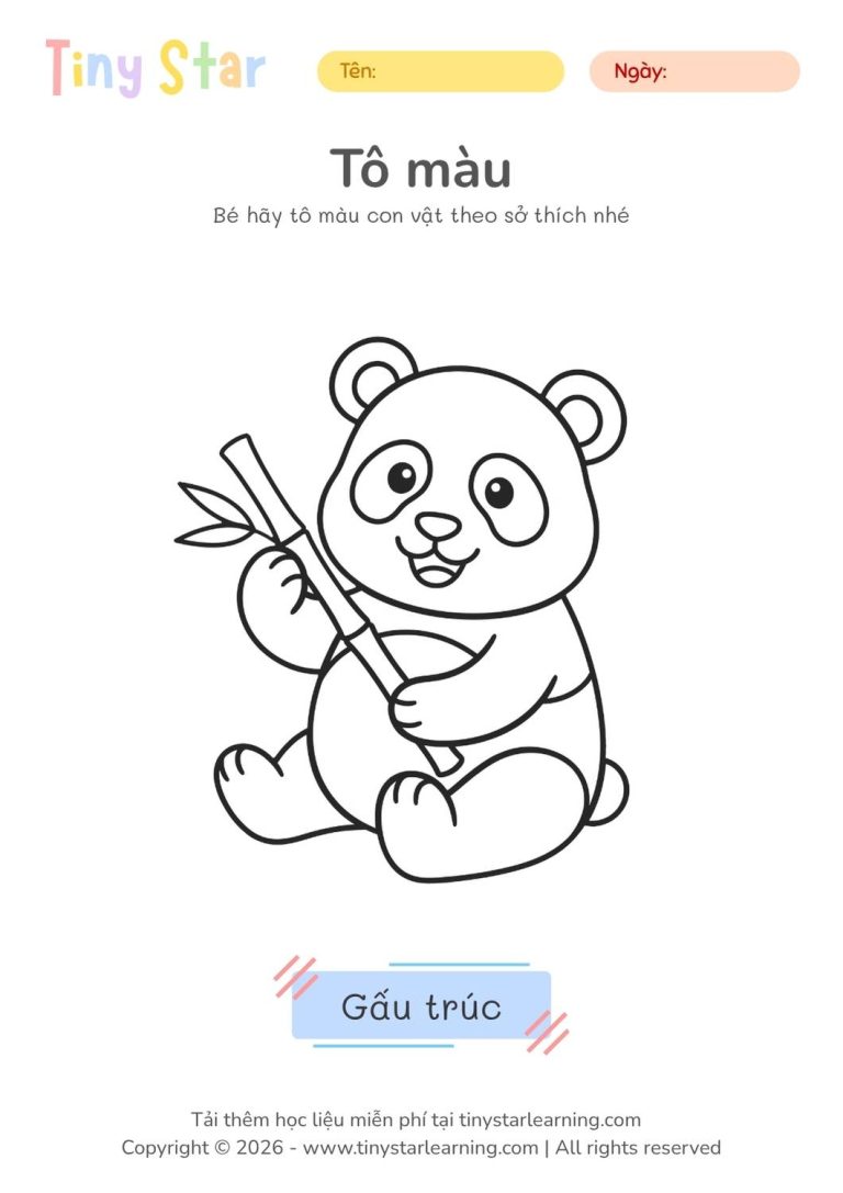 học liệu tô màu cho bé mầm non, tải miễn phí
